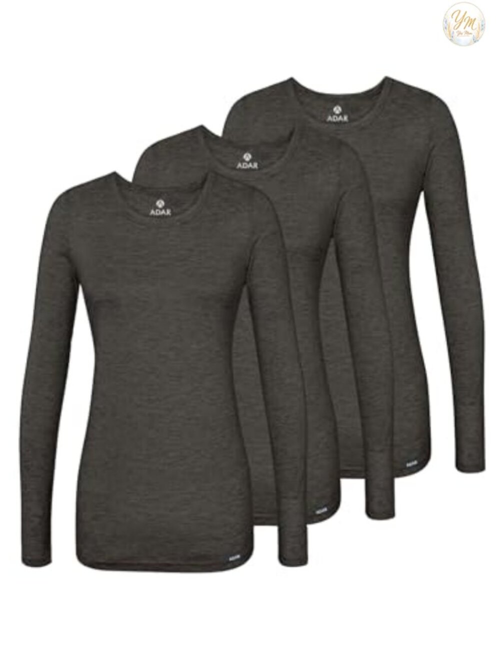 Women's Long Sleeve Underscrub Tee 3-Pack Cotton Polyester Classic Fit